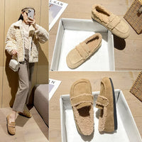 Serena- Cozy Winter Leather Furry Loafers