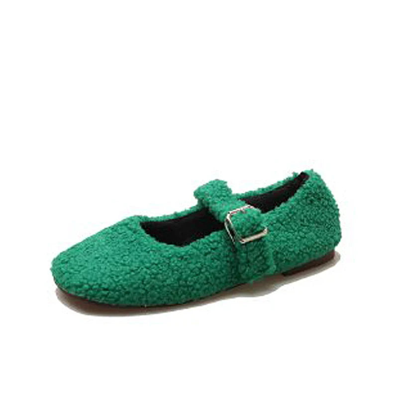 Francesca- Luxe Lambswool Mary Jane Flats