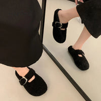 Josephine- Warm Lambswool Mary Jane Flats