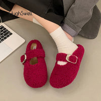 Josephine- Warm Lambswool Mary Jane Flats