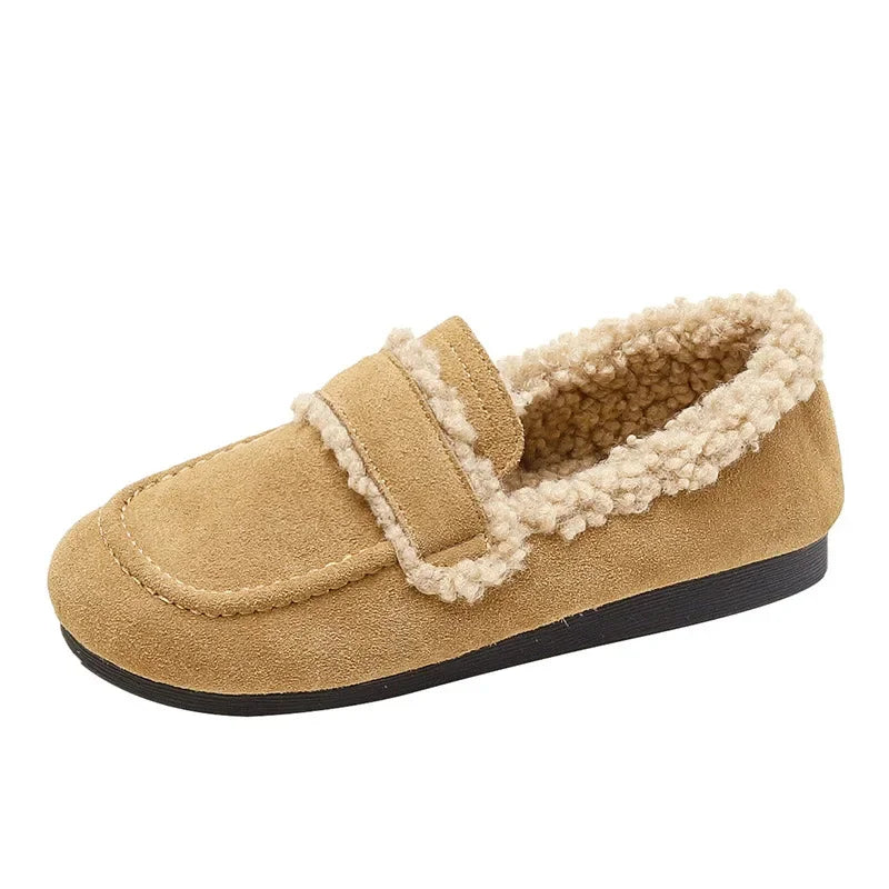 Serena- Cozy Winter Leather Furry Loafers