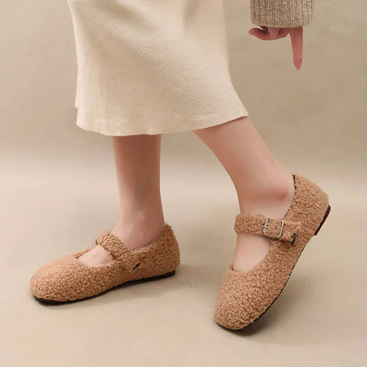 Francesca- Luxe Lambswool Mary Jane Flats