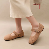 Francesca- Luxe Lambswool Mary Jane Flats