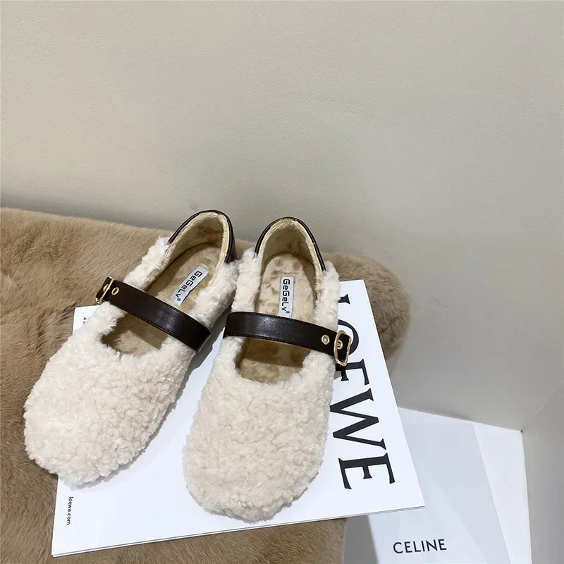 Nova- Chic Fleece Ballet Loafers