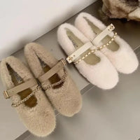 Iris- Chic Mary Jane Fur Flats