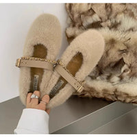 Iris- Chic Mary Jane Fur Flats