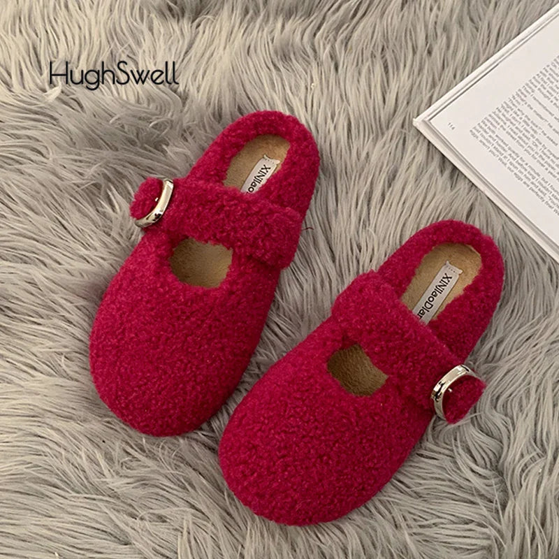 Josephine- Warm Lambswool Mary Jane Flats