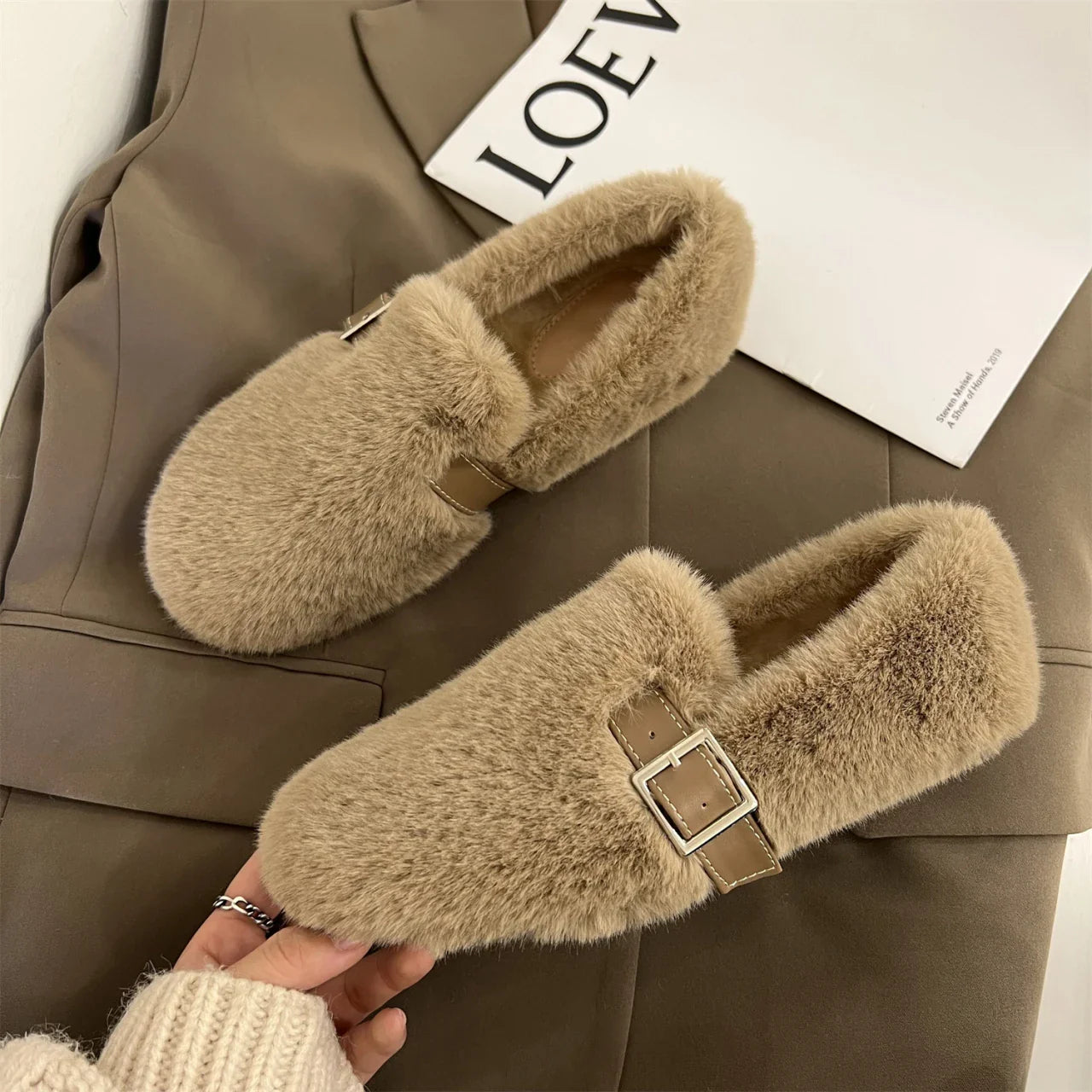 Valentina- CozyWinter Fur Slip-On Moccasins