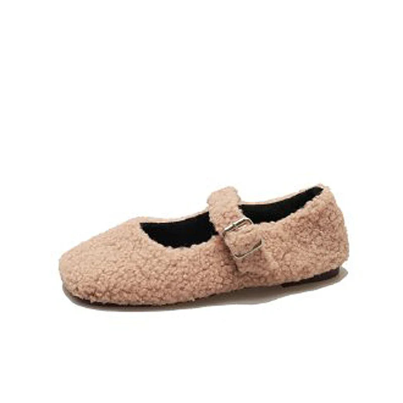 Francesca- Luxe Lambswool Mary Jane Flats
