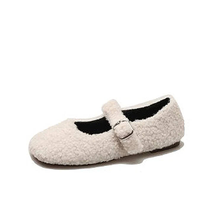 Francesca- Luxe Lambswool Mary Jane Flats