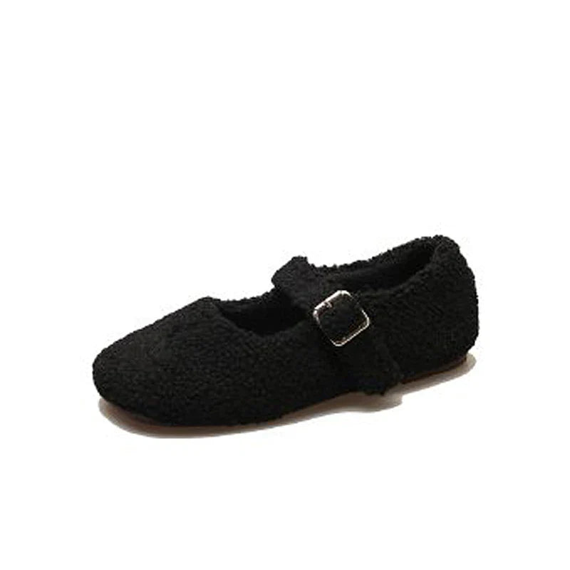 Francesca- Luxe Lambswool Mary Jane Flats