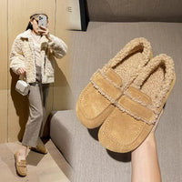 Serena- Cozy Winter Leather Furry Loafers
