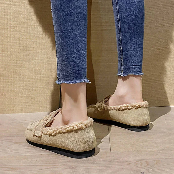 Serena- Cozy Winter Leather Furry Loafers