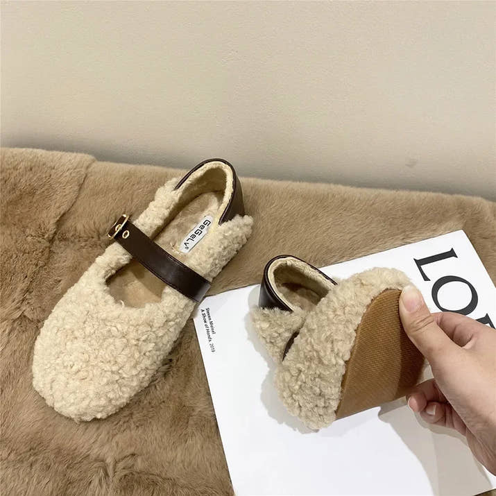 Nova- Chic Fleece Ballet Loafers