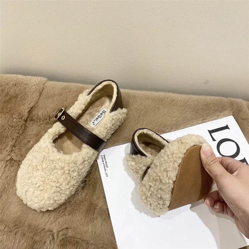 Nova- Chic Fleece Ballet Loafers