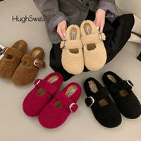 Josephine- Warm Lambswool Mary Jane Flats