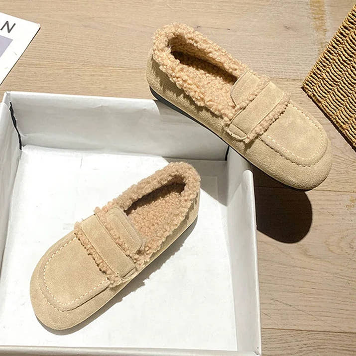 Serena- Cozy Winter Leather Furry Loafers