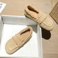 Serena- Cozy Winter Leather Furry Loafers