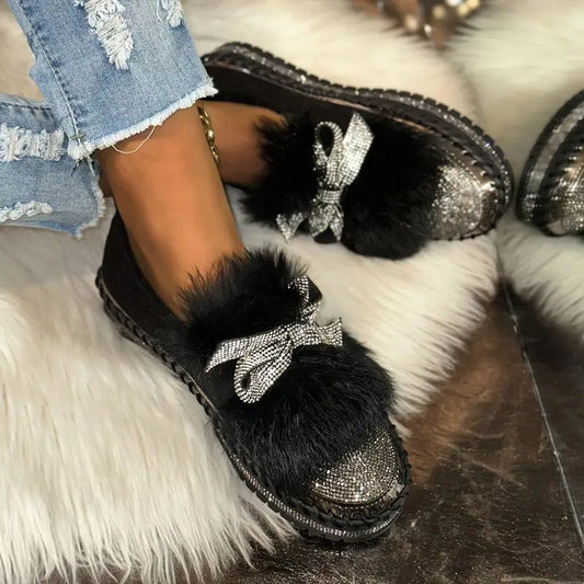 Margot- Crystal Bow Comfort Loafers