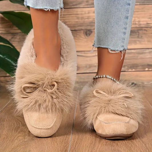 Chloe- Cozy Bow Loafers