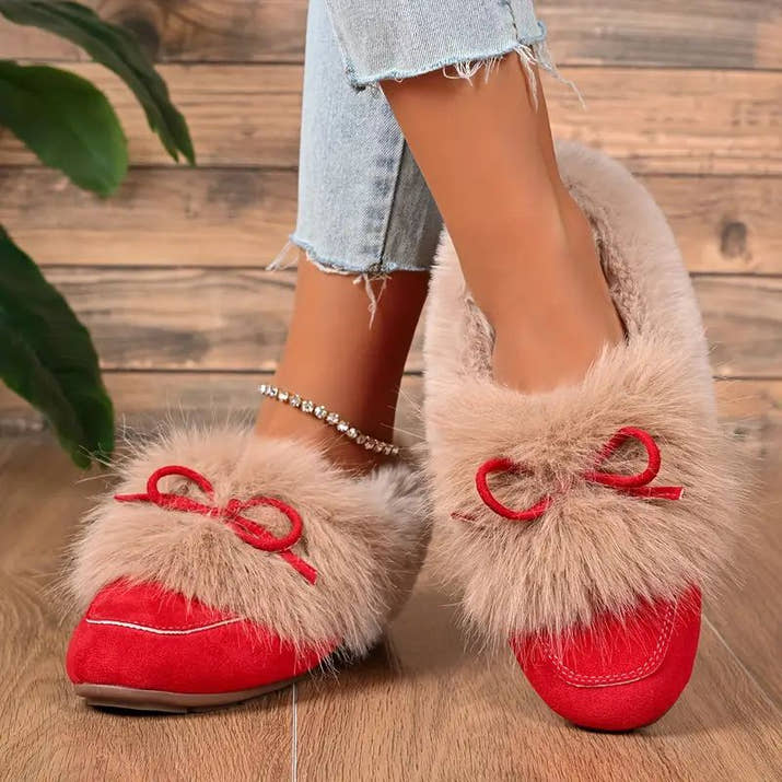 Chloe- Cozy Bow Loafers