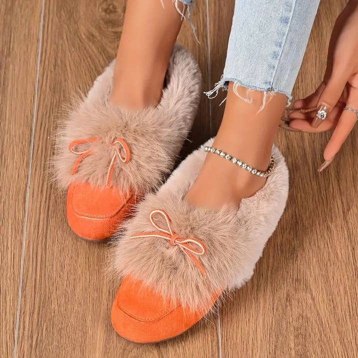 Chloe- Cozy Bow Loafers