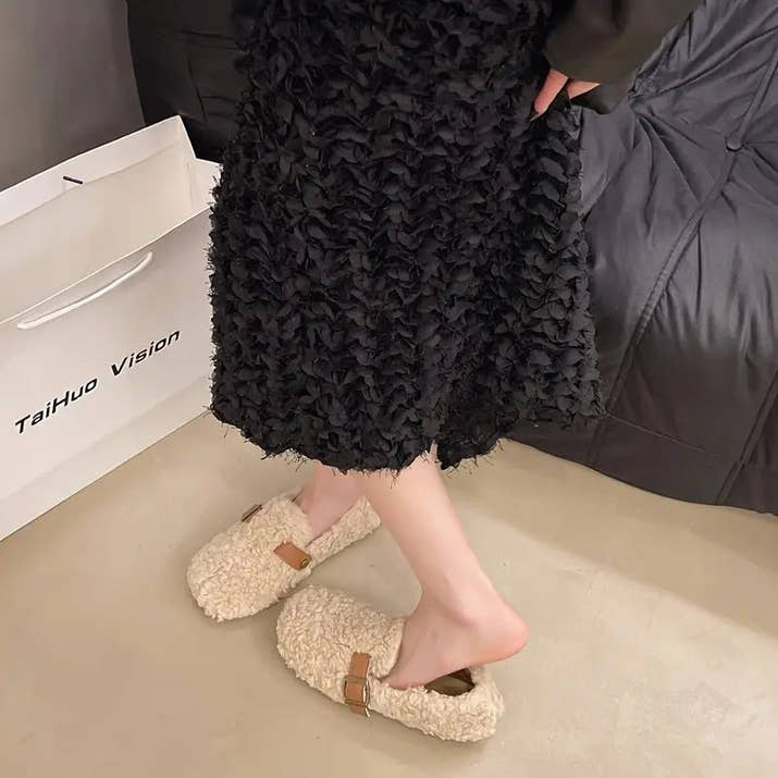 Stella- Shearling Buckle Loafers