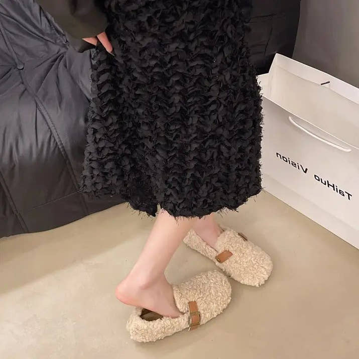 Stella- Shearling Buckle Loafers